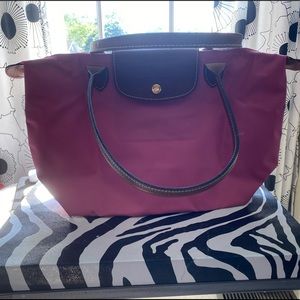 NWOT LONGCHAMP Le Pliage Pink Medium Shoulder Bag